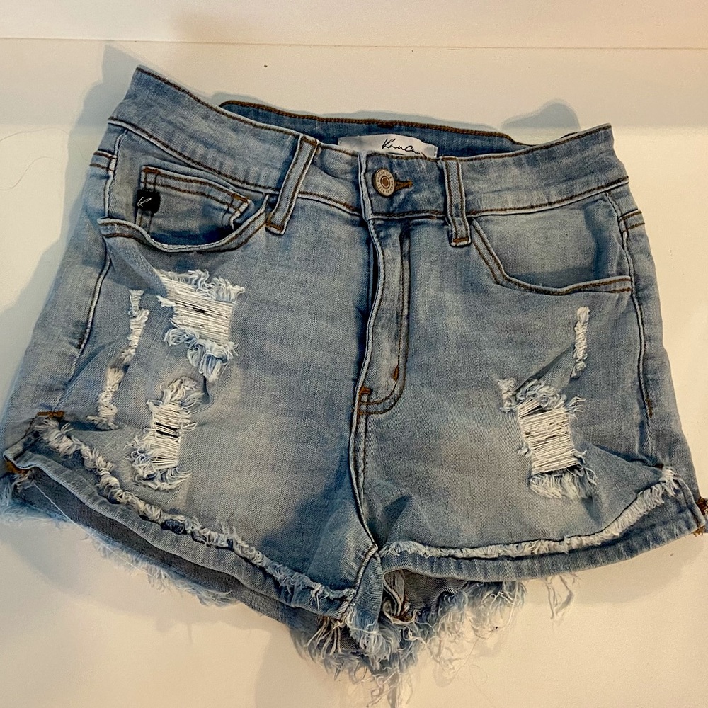 kancan acid wash jean shorts